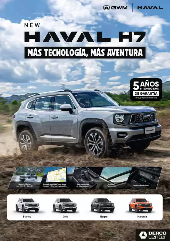 Catálogo Derco | Haval Haval H7 HAVAL H7 2.0 4X2 AT INTELLIGENT 2026 | 2026-09-07T00:00:00.000Z - 2026-09-21T00:00:00.000Z
