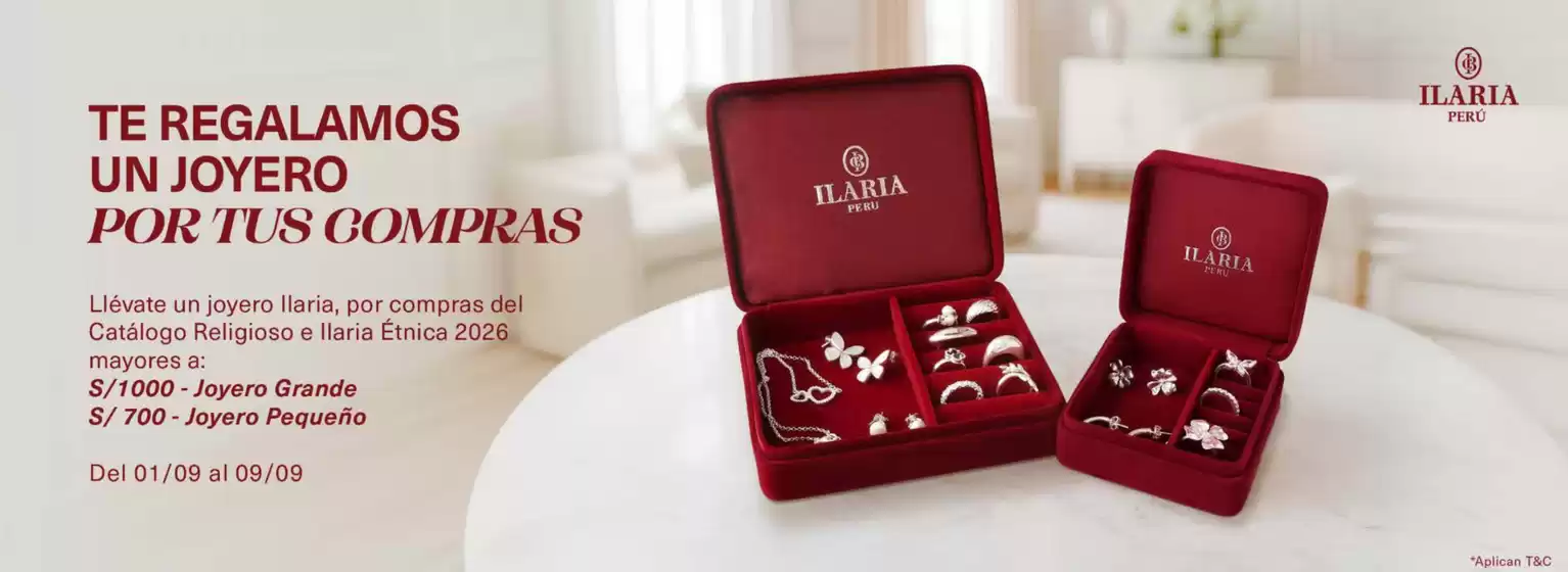 Catálogo Ilaria | Te regalamos un joyero por tus compras | 2026-09-09T00:00:00.000Z - 2026-09-09T00:00:00.000Z