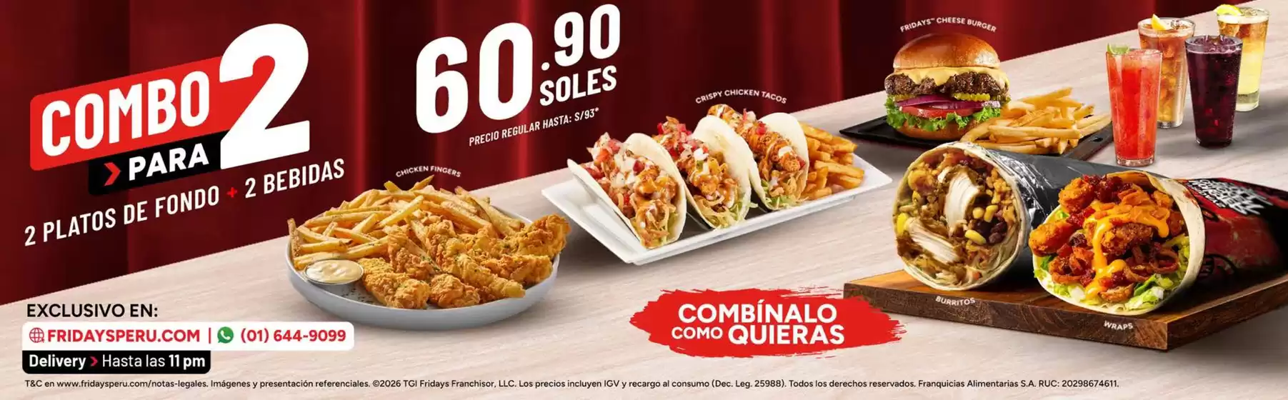 Catálogo TGI Friday's | Combo para 2  | 2026-09-14T00:00:00.000Z - 2026-09-30T00:00:00.000Z