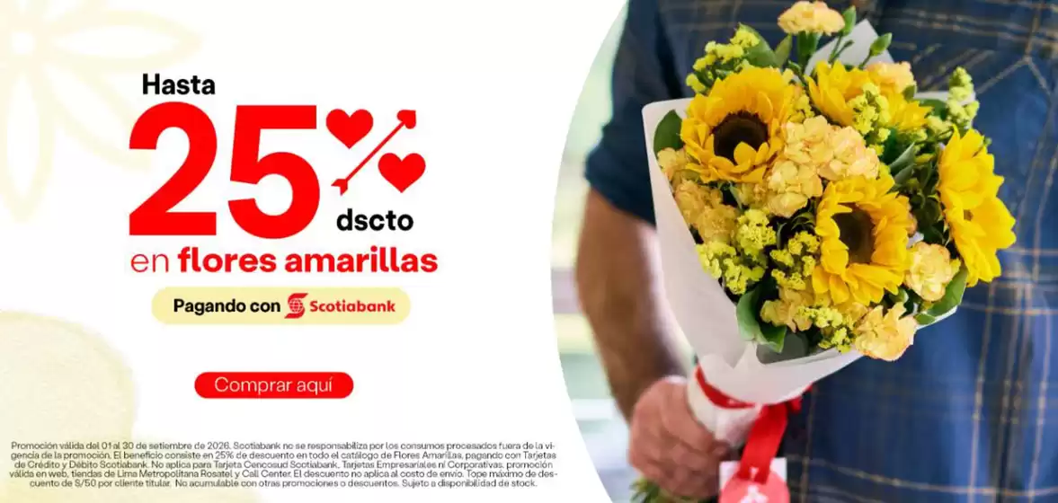 Catálogo Rosatel | Hasta 25%dscto en flores amarillas | 2026-09-15T00:00:00.000Z - 2026-09-30T00:00:00.000Z