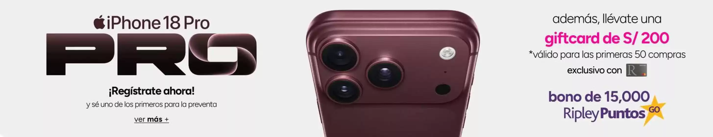 Catálogo Ripley en Putina | Iphone 18 pro | 2026-09-15T00:00:00.000Z - 2026-10-15T00:00:00.000Z
