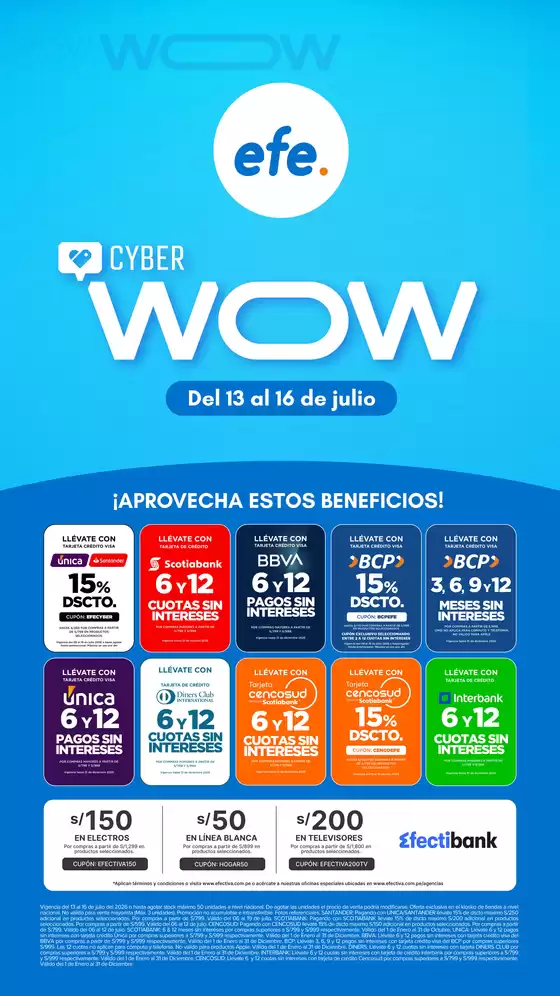 Catálogo Tiendas EFE | EFE KIOSKO CYBERWOW | 2026-07-13T00:00:00.000Z - 2026-12-31T00:00:00.000Z
