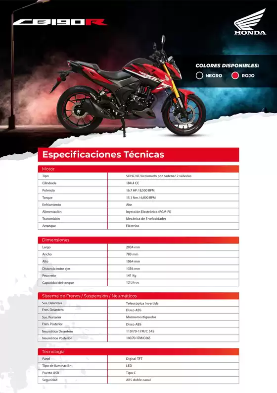 Catálogo Honda | Honda CB190R 2026 | 2026-09-15T00:00:00.000Z - 2026-09-29T00:00:00.000Z