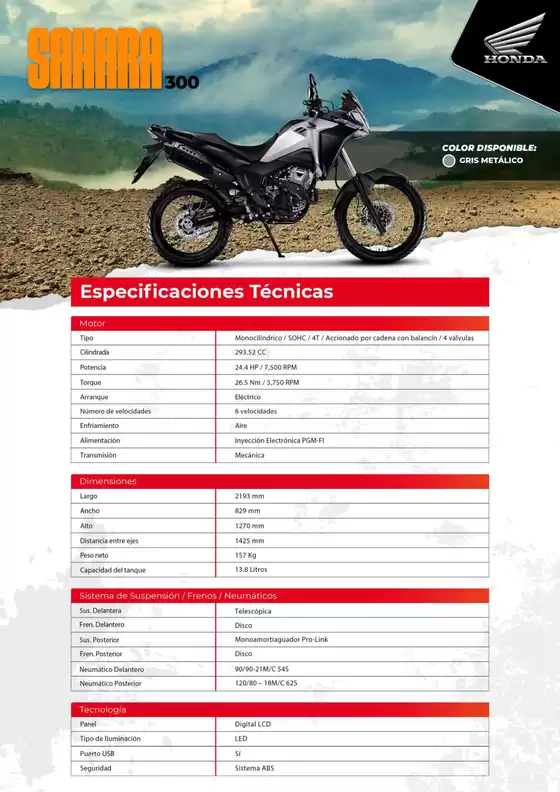 Catálogo Honda | Honda SAHARA | 2026-09-15T00:00:00.000Z - 2026-09-29T00:00:00.000Z