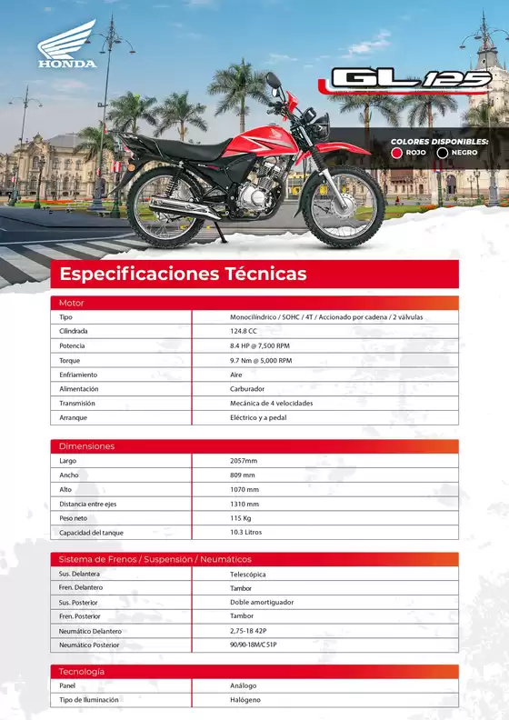 Catálogo Honda en Cajamarca | Honda GL125 | 2026-09-15T00:00:00.000Z - 2026-09-29T00:00:00.000Z