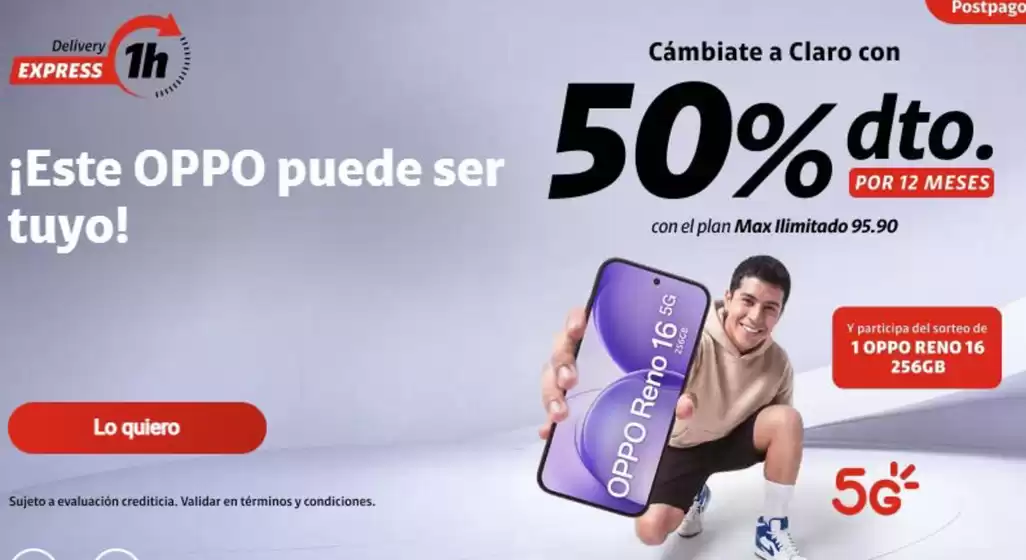 Catálogo Claro | Este oppo puede ser tuyo! | 2026-09-16T00:00:00.000Z - 2026-10-17T00:00:00.000Z