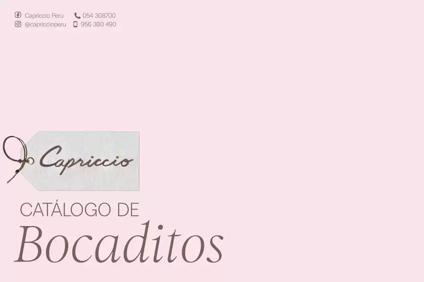 Catálogo Capriccio | Carta piqueos | 2026-09-22T00:00:00.000Z - 2026-10-06T00:00:00.000Z