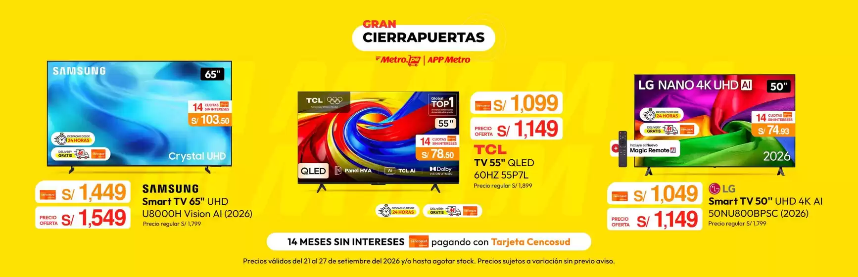Catálogo Metro en Huanchaco | Catálogo Metro | 2026-09-21T00:00:00.000Z - 2026-09-27T00:00:00.000Z