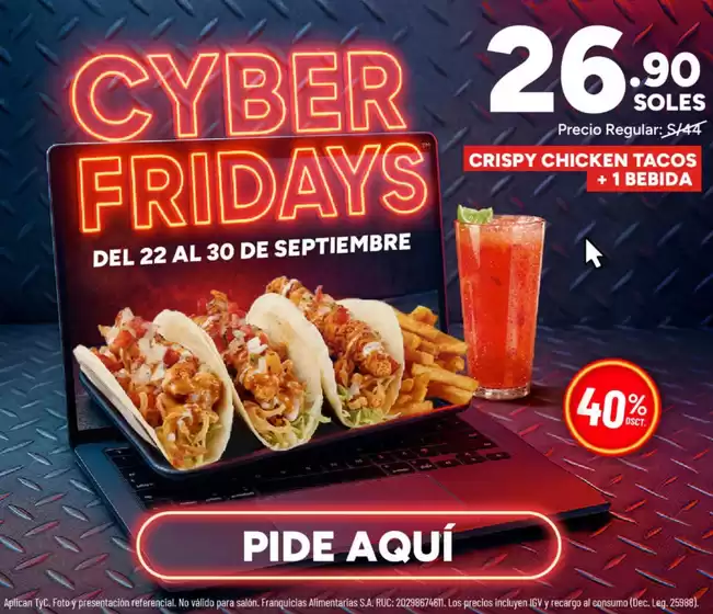 Catálogo TGI Friday's | Cyber Fridays | 2026-09-23T00:00:00.000Z - 2026-09-30T00:00:00.000Z