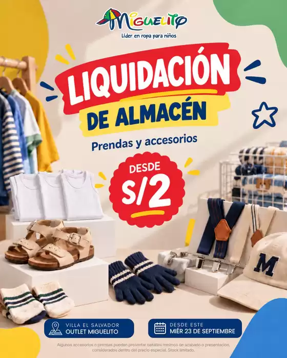 Catálogo Miguelito | Liquidacion de almacen | 2026-09-23T00:00:00.000Z - 2026-09-23T00:00:00.000Z