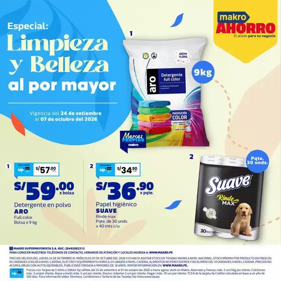 Catálogo Makro en Callao | Especial Limpieza y Belleza VIG#20 | 2026-09-24T00:00:00.000Z - 2026-10-07T00:00:00.000Z