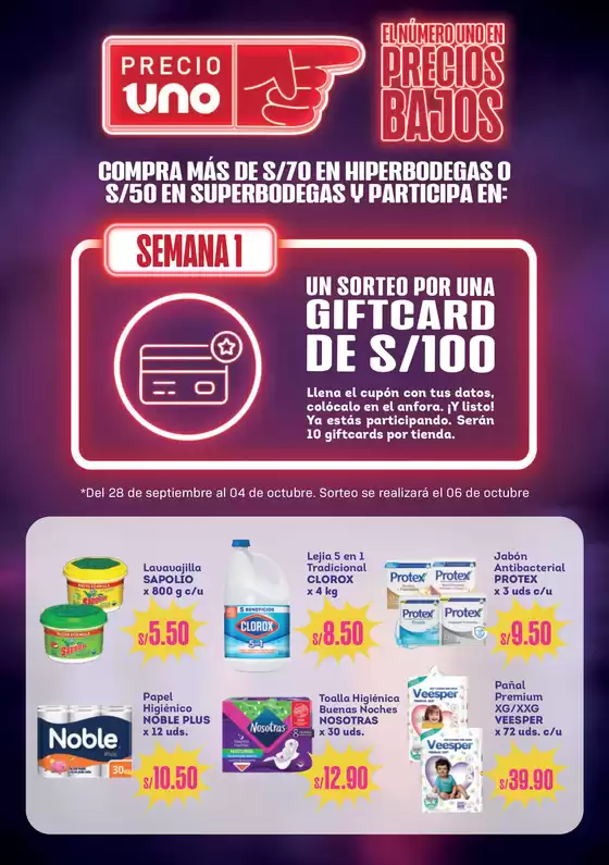 Catálogo Hiperbodega Precio Uno | LLEGARON LAS PROMOS DE LUCAS LLENA TU CARRITO CON S3 S5 Y S10 | 2026-08-31T00:00:00.000Z - 2026-10-04T00:00:00.000Z