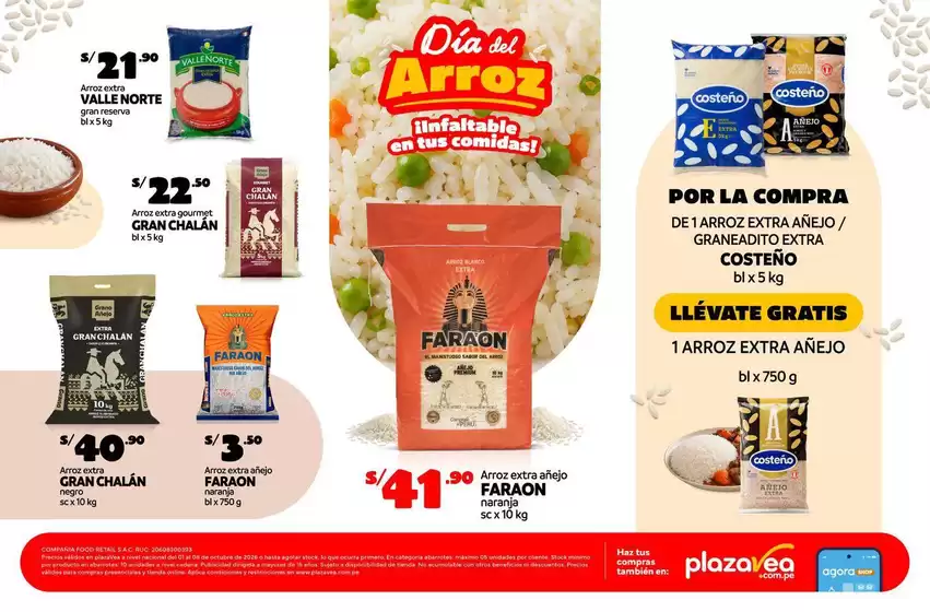 Catálogo Plaza Vea | AVISO DÍA DEL ARROZ | 2026-10-01T00:00:00.000Z - 2026-10-08T00:00:00.000Z