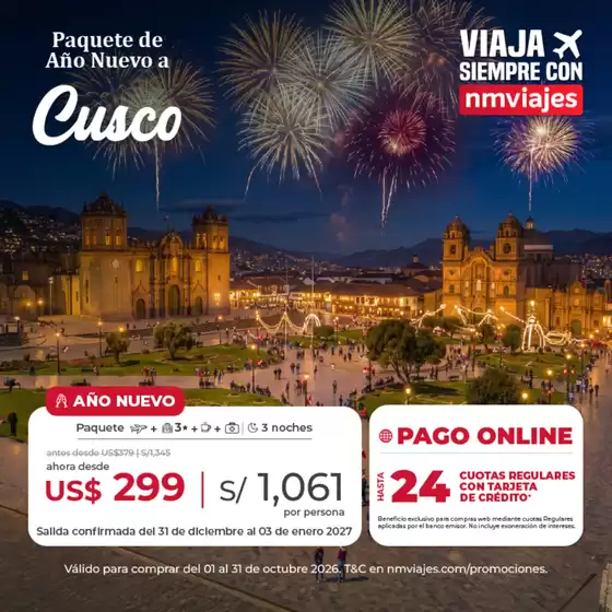 Catálogo Nuevo Mundo Viajes | Paquete de ano nuevo! | 2026-10-05T00:00:00.000Z - 2027-01-03T00:00:00.000Z