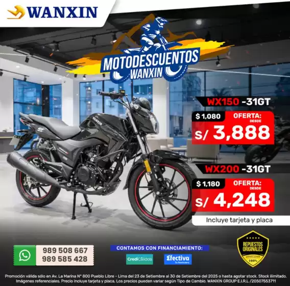 Catálogo Wanxin | Motodescuentos Wanxin  | 2025-09-24T00:00:00.000Z - 2025-09-30T00:00:00.000Z