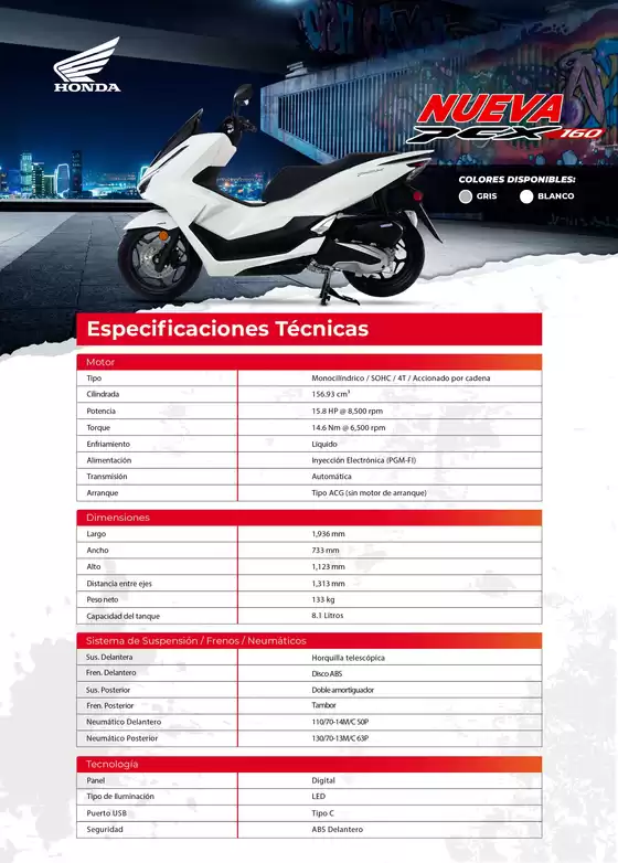 Catálogo Honda | Honda PCX160 | 2026-10-09T00:00:00.000Z - 2026-10-23T00:00:00.000Z