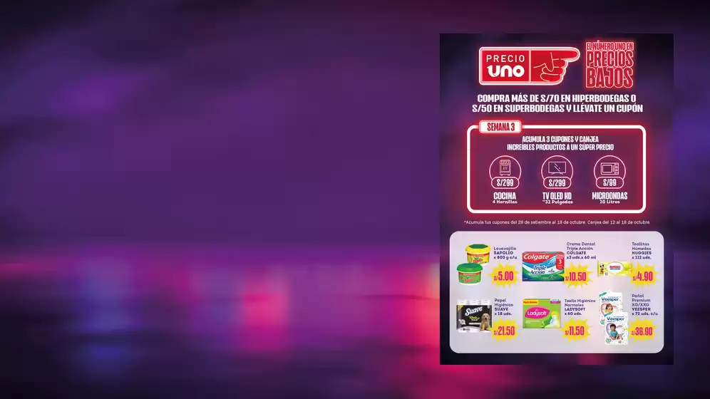 Catálogo Hiperbodega Precio Uno | Iquitos hay premios para tus compras esta semana | 2026-10-10T00:00:00.000Z - 2026-10-11T00:00:00.000Z