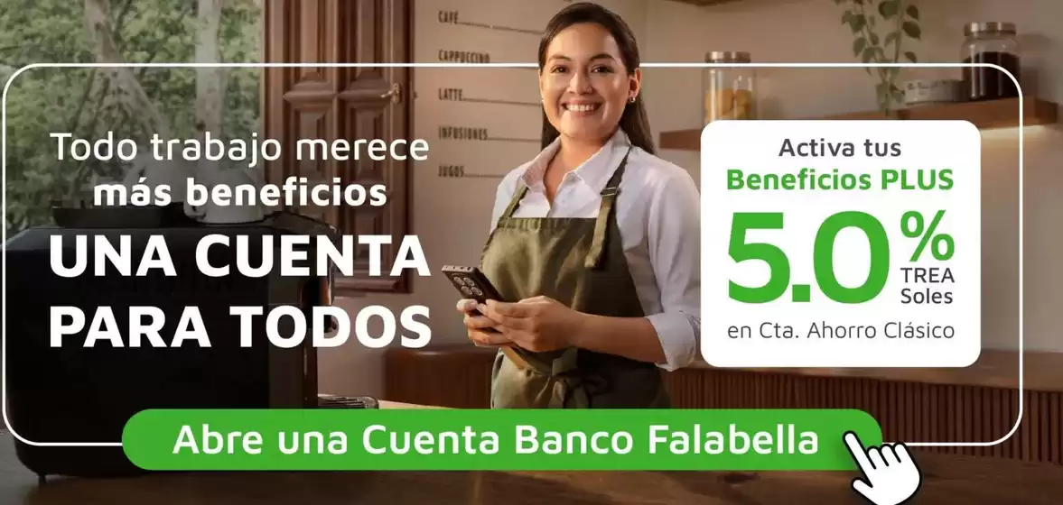 Catálogo Banco Falabella | Activa tus beneficios plus 5.0%trea soles | 2026-10-12T00:00:00.000Z - 2026-10-31T00:00:00.000Z