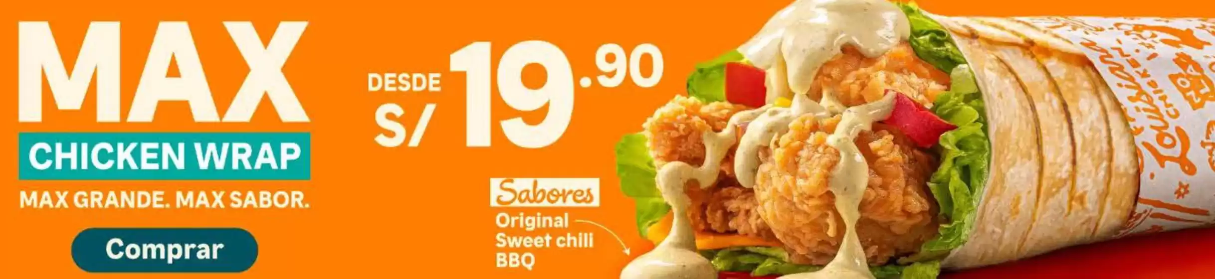 Catálogo Popeyes | Max chicken wrap | 2026-10-12T00:00:00.000Z - 2026-10-31T00:00:00.000Z