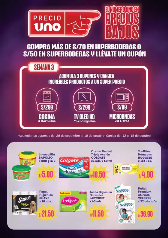 Catálogo Hiperbodega Precio Uno | Iquitos hay premios para tus compras esta semana | 2026-10-10T00:00:00.000Z - 2026-10-18T00:00:00.000Z