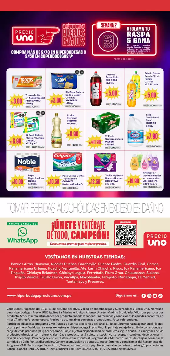 Catálogo Hiperbodega Precio Uno en Tacna | El numero uno en precios bajos | 2026-10-14T00:00:00.000Z - 2026-10-18T00:00:00.000Z