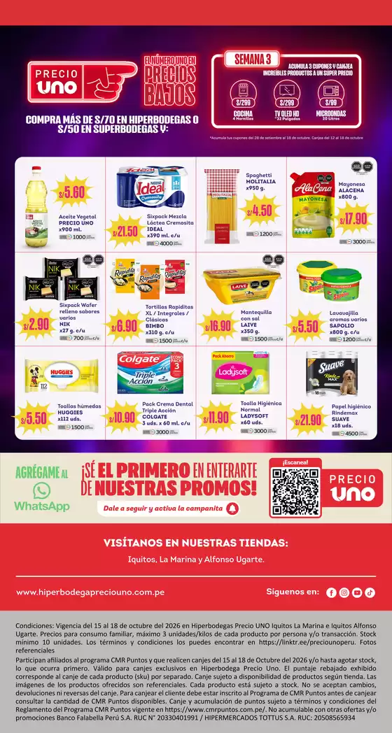 Catálogo Hiperbodega Precio Uno | TCT 42 ENCARTE IQT | 2026-10-15T00:00:00.000Z - 2026-10-18T00:00:00.000Z