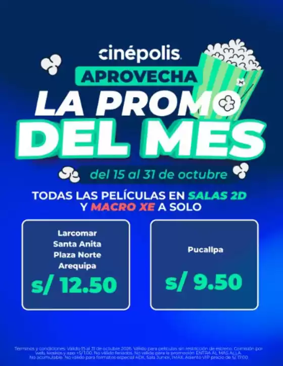 Catálogo Cinépolis | Aprovecha la promo del mes  | 2026-10-16T00:00:00.000Z - 2026-10-31T00:00:00.000Z