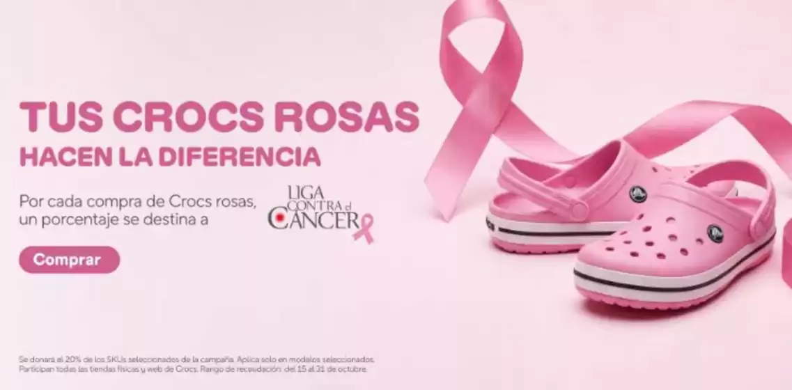 Catálogo Crocs | Tus crocs rosas hacen la diferencia | 2026-10-19T00:00:00.000Z - 2026-10-31T00:00:00.000Z
