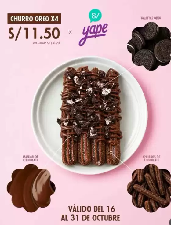 Catálogo Q'Churros | Churro Oreo X4 | 2026-10-20T00:00:00.000Z - 2026-10-31T00:00:00.000Z