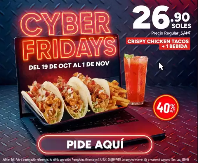 Catálogo TGI Friday's | Cyber Fridays | 2026-10-27T00:00:00.000Z - 2026-11-01T00:00:00.000Z