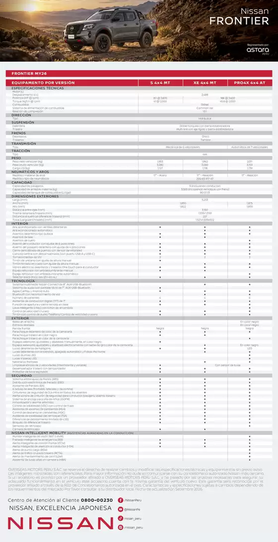 Catálogo Nissan | Ft frontier 27102026 | 2026-09-01T00:00:00.000Z - 2026-09-15T00:00:00.000Z