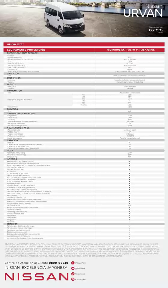 Catálogo Nissan | Ft urvan 27102026 | 2026-09-01T00:00:00.000Z - 2026-09-30T00:00:00.000Z