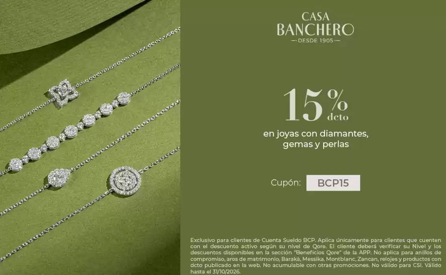 Catálogo Casa Banchero | 15%dcto en joyas con diamantes gemas y perlas | 2026-10-28T00:00:00.000Z - 2026-10-31T00:00:00.000Z