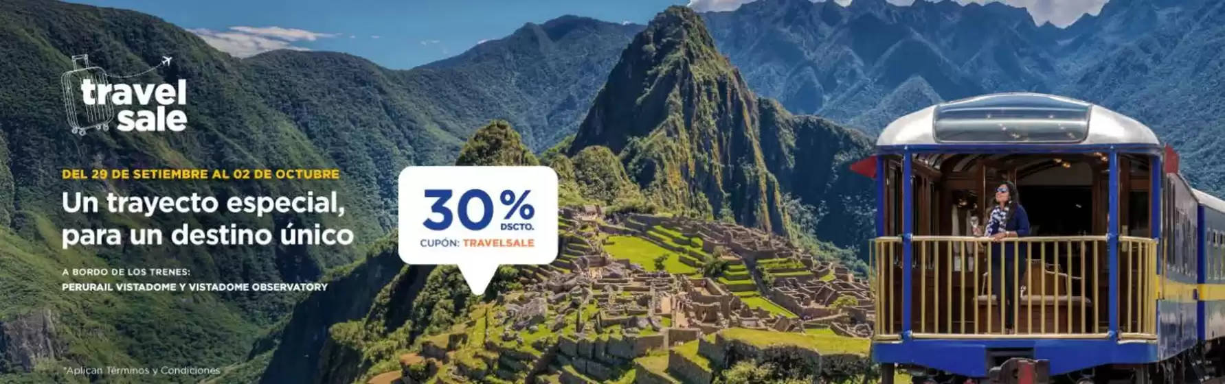 Catálogo Perúrail | 30% dscto cupon travelsale  | 2025-09-30T00:00:00.000Z - 2025-10-02T00:00:00.000Z