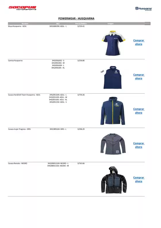 Catálogo Socopur | HUSQVARNA POWERWEAR | 2025-10-06T00:00:00.000Z - 2025-10-20T00:00:00.000Z