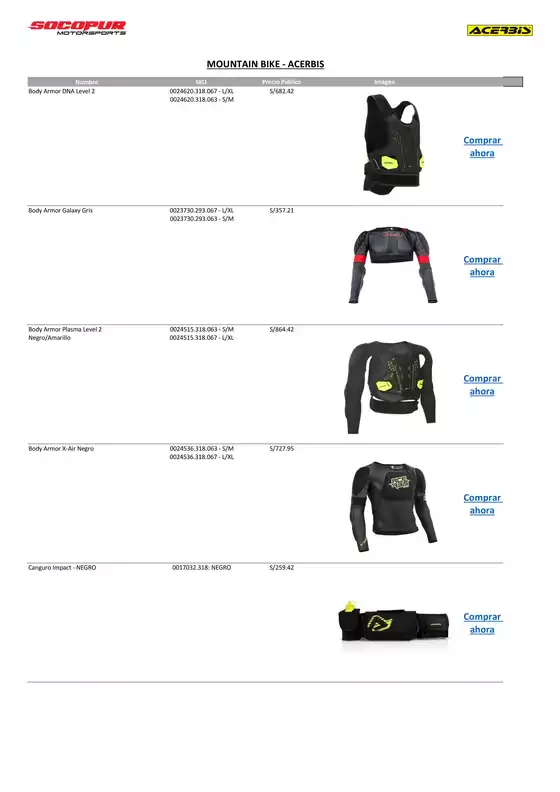 Catálogo Socopur | ACERBIS MOUNTAIN BIKE | 2025-10-06T00:00:00.000Z - 2025-10-20T00:00:00.000Z