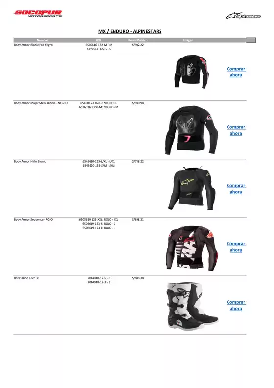 Catálogo Socopur | ALPINESTARS MX ENDURO | 2025-10-06T00:00:00.000Z - 2025-10-20T00:00:00.000Z