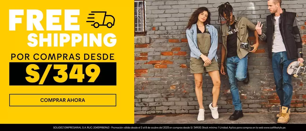 Catálogo Cat | Free shipping por compras S/349 | 2025-10-06T00:00:00.000Z - 2025-10-08T00:00:00.000Z