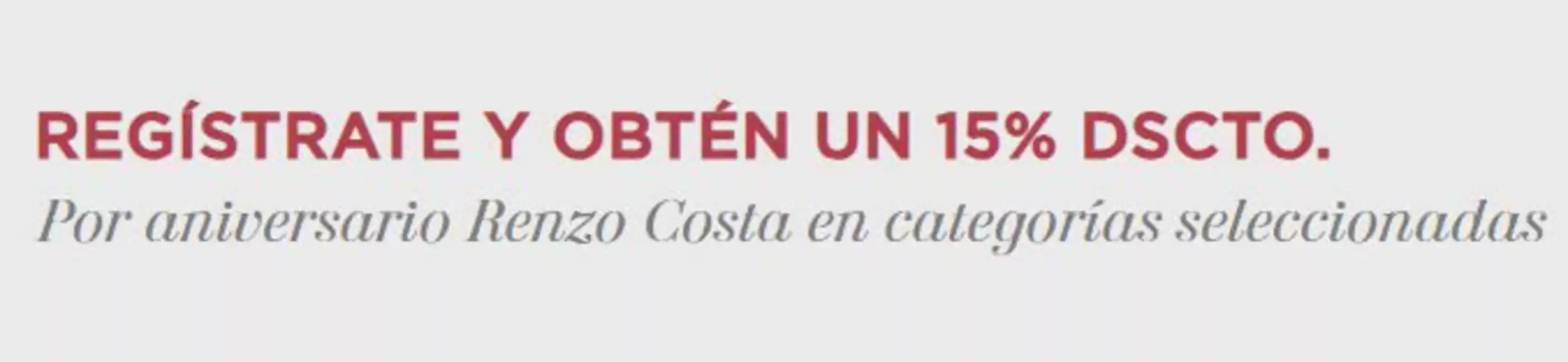 Registrate y obten 15%off dscto 