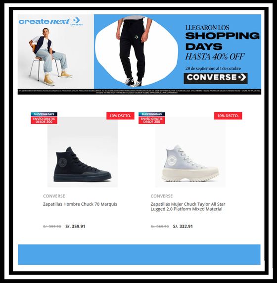Catálogo Converse | Shopping Days - Hasta 40% Menos | 2023-09-28T00:00:00.000Z - 2023-10-01T00:00:00.000Z