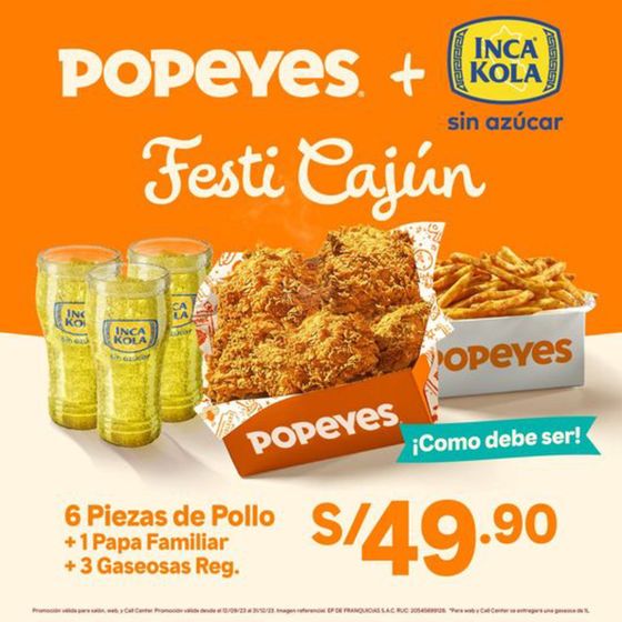 Catálogo Popeyes | Festi Cajin Popeyes | 2023-09-29T00:00:00.000Z - 2023-12-31T00:00:00.000Z