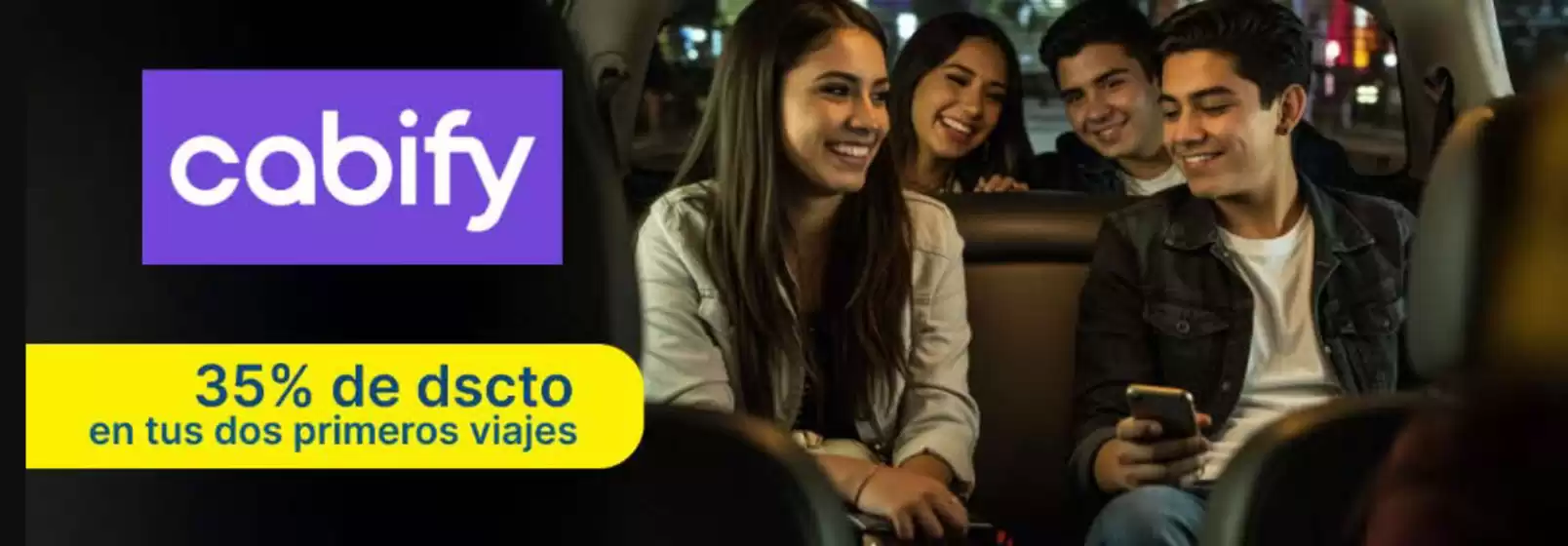 35%de dscto en tus dos primeros viajes 