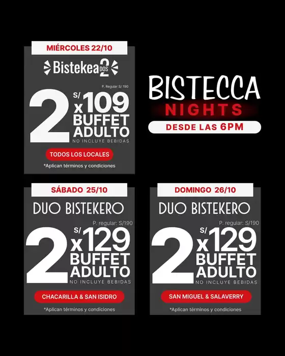Catálogo La Bistecca | Bistecca nights  | 2025-10-20T00:00:00.000Z - 2025-10-26T00:00:00.000Z