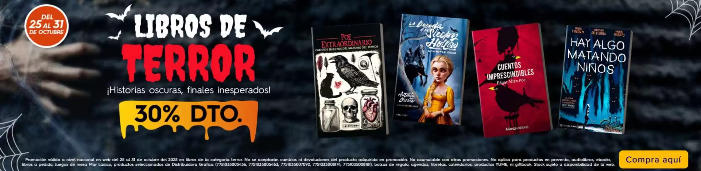 Catálogo Crisol | Libros de terror  | 2025-10-27T00:00:00.000Z - 2025-10-31T00:00:00.000Z