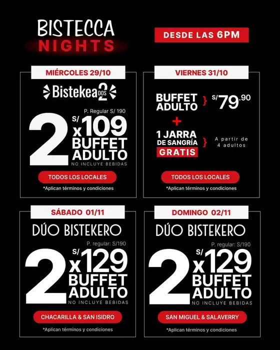 Catálogo La Bistecca | Bistecca nights  | 2025-10-27T00:00:00.000Z - 2025-10-31T00:00:00.000Z