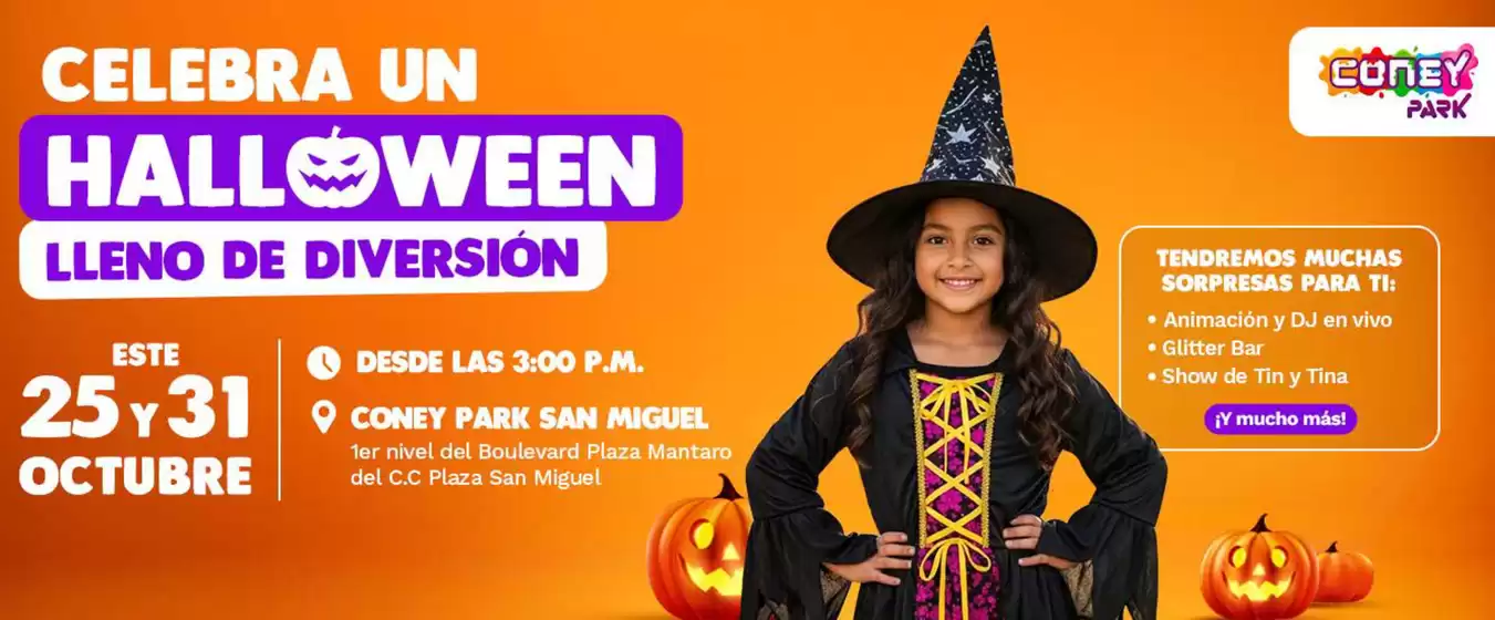 Catálogo Coney Park | Celebra un halloween lleno de diversion | 2025-10-29T00:00:00.000Z - 2025-10-31T00:00:00.000Z