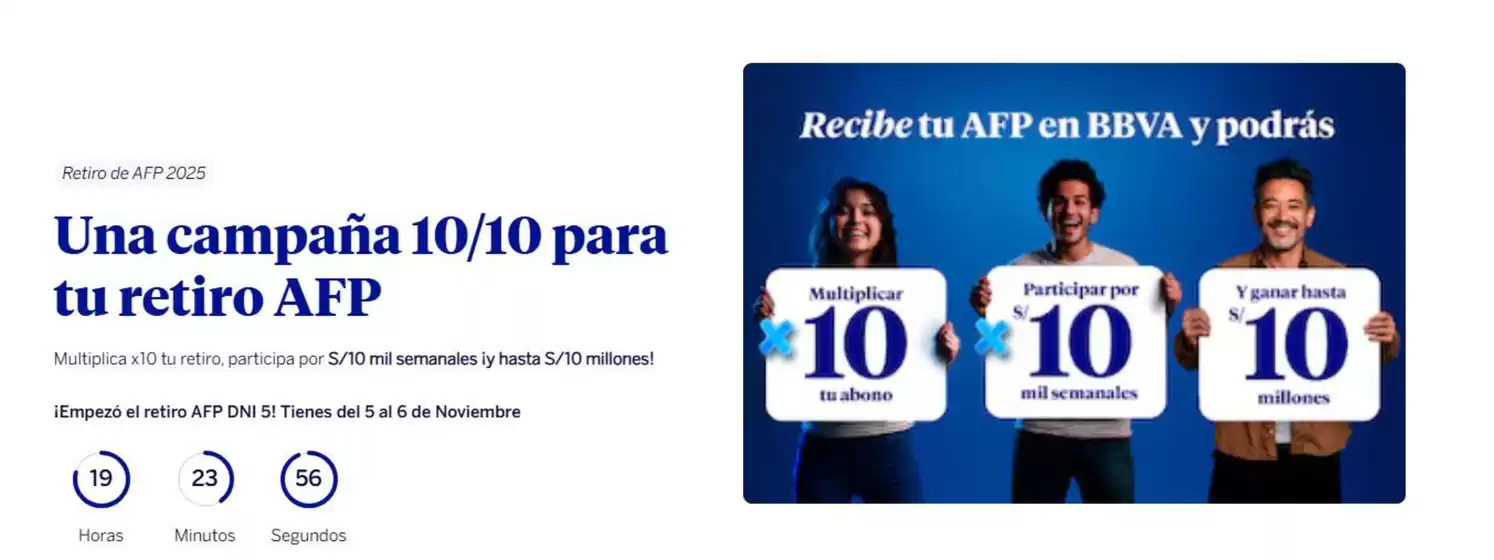 Catálogo BBVA | Una campana 10/10 para tu retiro AFP | 2025-11-04T00:00:00.000Z - 2025-11-06T00:00:00.000Z