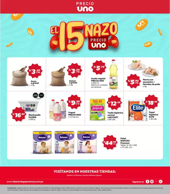 Catálogo Hiperbodega Precio Uno | Ofertas principales para todos los cazadores de gangas | 2025-11-13T00:00:00.000Z - 2025-11-16T00:00:00.000Z