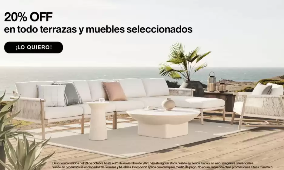 Catálogo Crate & Barrel | 20%off en todo terrazes y muebles seleccionados  | 2025-11-21T00:00:00.000Z - 2025-11-25T00:00:00.000Z