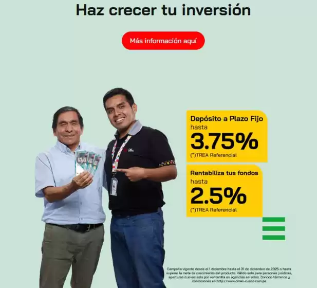 Catálogo Caja Municipal Cusco | Haz crecer tu inversion | 2025-12-10T00:00:00.000Z - 2025-12-31T00:00:00.000Z